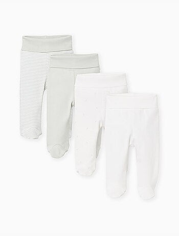 Lot de 4 pantalons de taille haute en coton