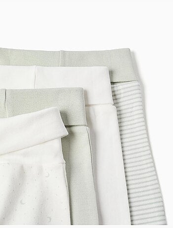 Lot de 4 pantalons de taille haute en coton