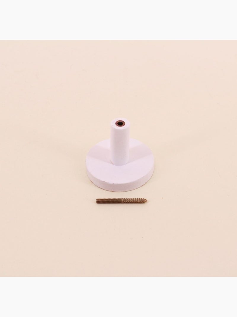 Lot de 4 patères rond Blanc - Kiabi