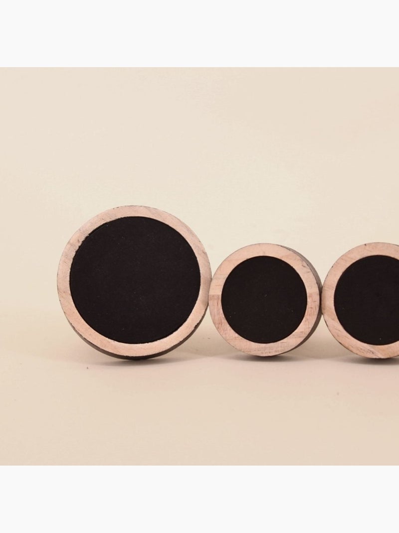 Lot de 4 patères rond Noir - Kiabi