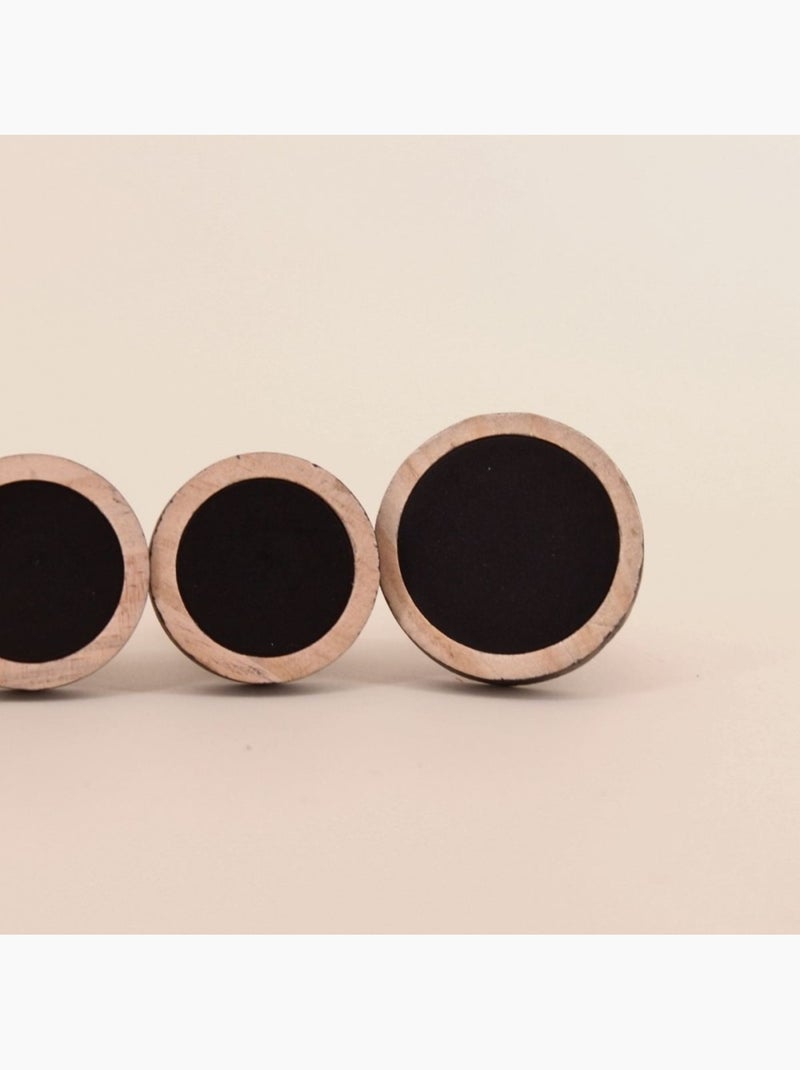 Lot de 4 patères rond Noir - Kiabi