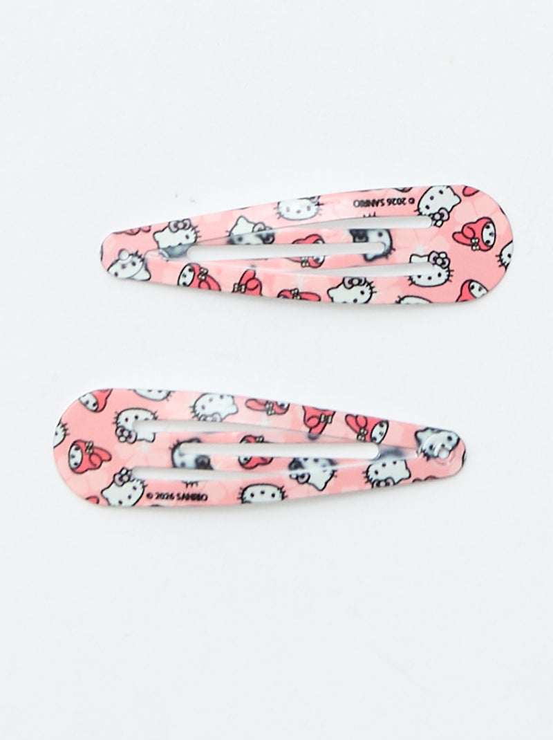 Lot de 4 pinces + 1 chouchou 'Hello Kitty' Rose - Kiabi