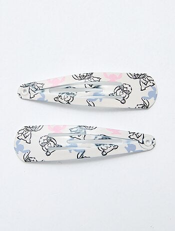 Lot de 4 pinces + 2 élastiques 'Stitch'