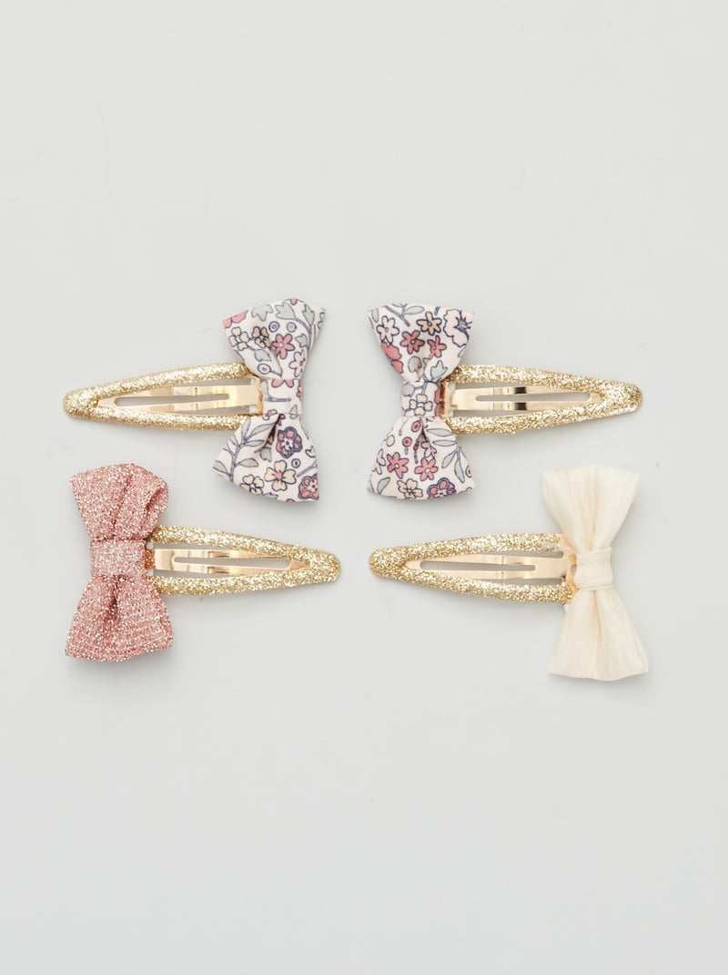 Lot de 4 pinces à nœuds clic clac multicolore - Kiabi