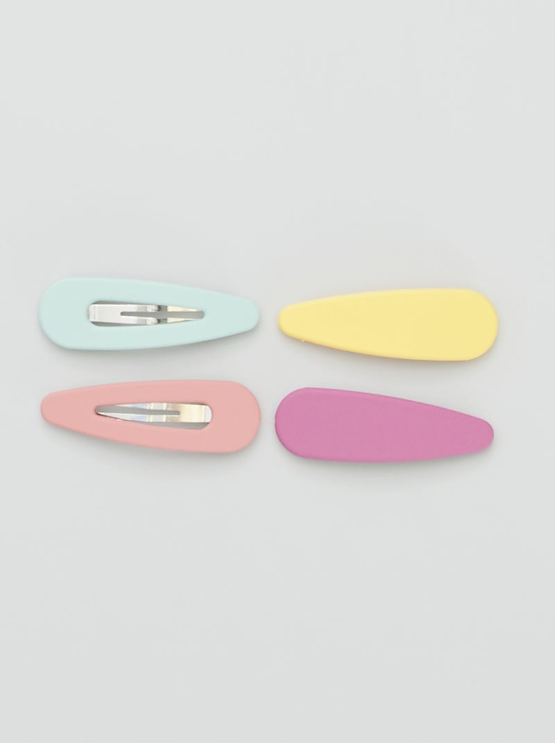 Lot de 4 pinces clic clac multicolore - Kiabi