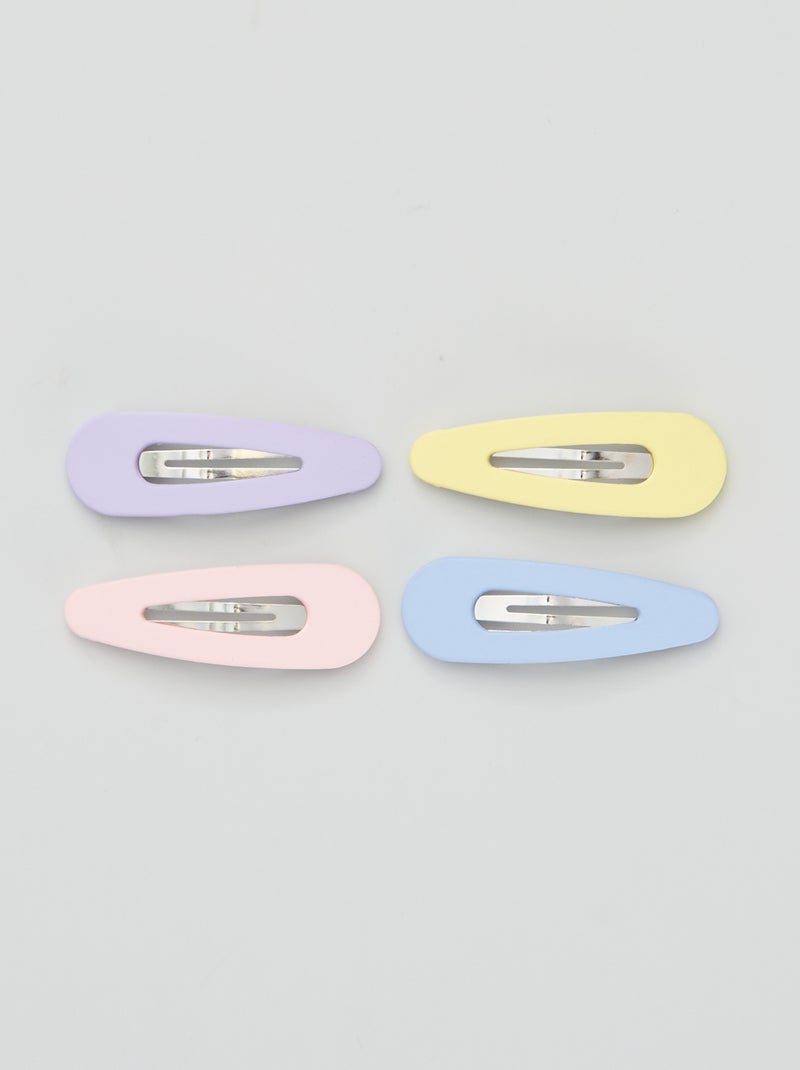 Lot de 4 pinces clic clac multicolore - Kiabi