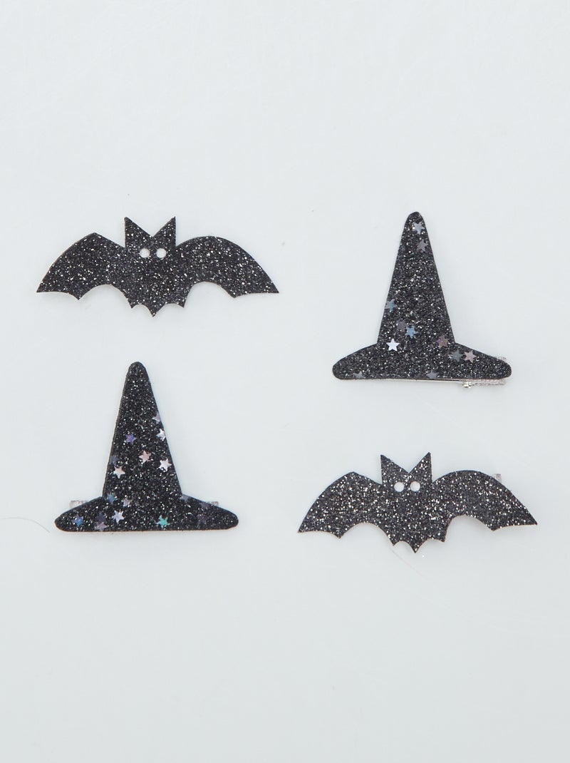 Lot de 4 pinces croco - Halloween Noir - Kiabi