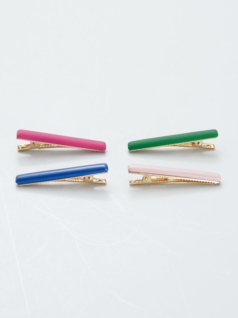 Lot de 4 pinces crocodiles multicolore - Kiabi
