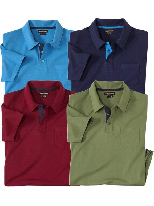 Lot de 4 polos jersey casual - atlas for men - Kiabi Lot de 4 polos jersey casual - atlas for men - Kiabi