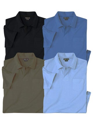 Lot de 4 Polos MC Jersey Unis   - ATLAS FOR MEN