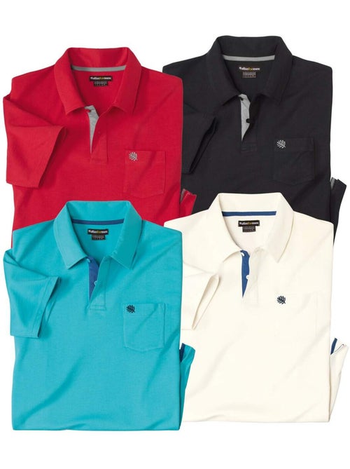 Lot de 4 polos pur coton - atlas for men - Kiabi Lot de 4 polos pur coton - atlas for men - Kiabi