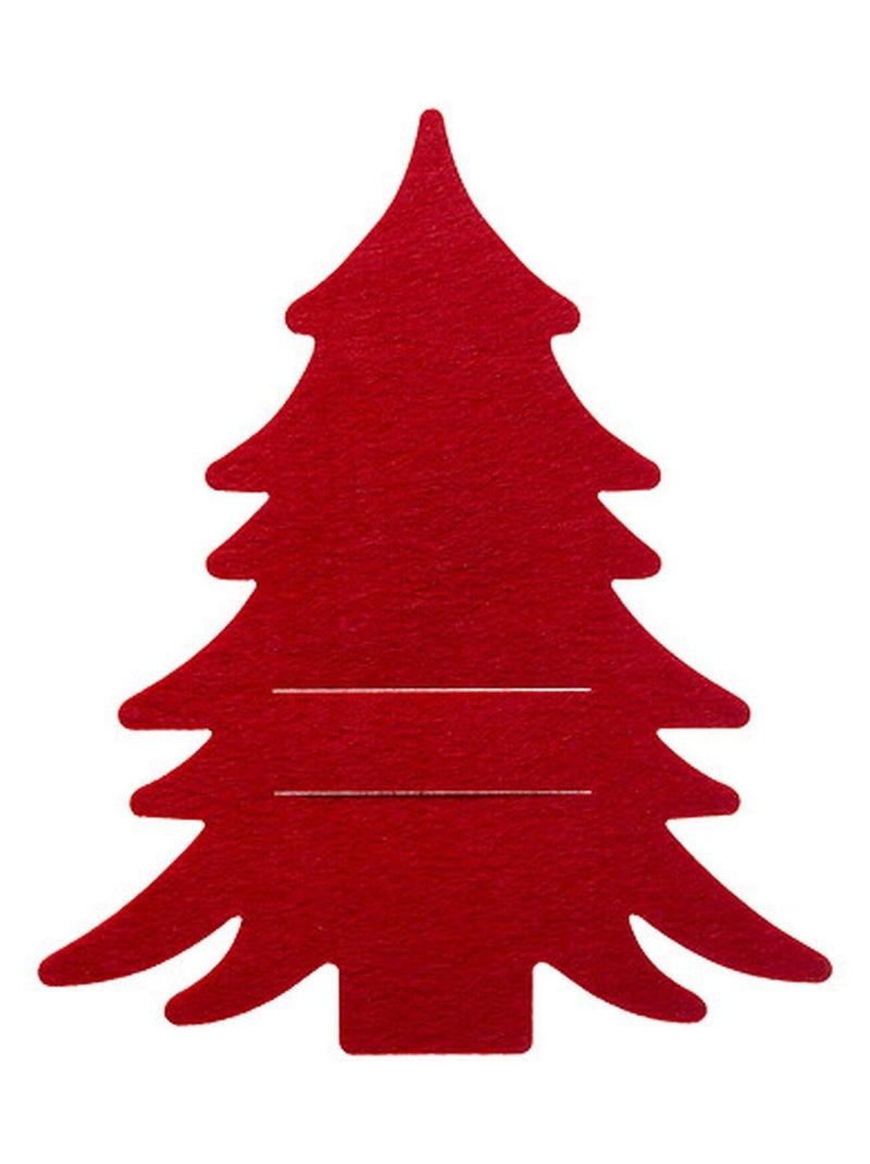 Lot de 4 porte-couverts en feutrine SAPIN Rouge - Kiabi