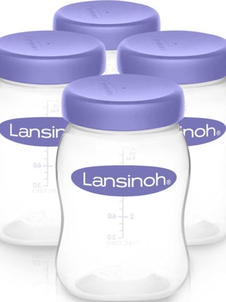 Lot de 4 pots de conservation du lait maternel