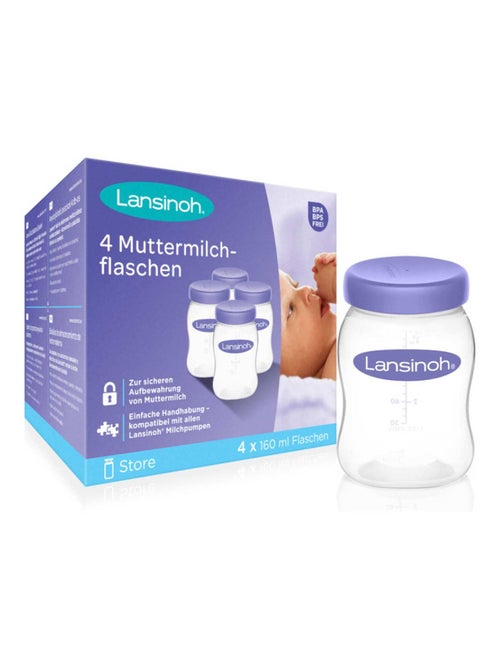 Lot de 4 pots de conservation du lait maternel - Kiabi