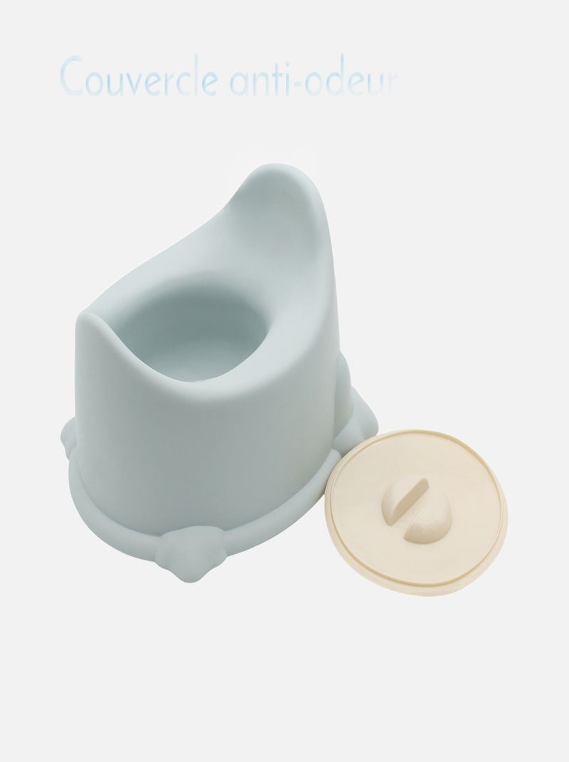 Lot de 4 pots de toilette pour bébé avec couvercle et poignée de transport - Monsieur Bébé Bleu - Kiabi