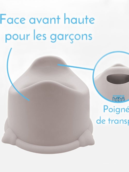 Lot de 4 pots de toilette pour bébé avec couvercle et poignée de transport - Monsieur Bébé - Kiabi