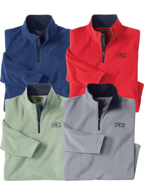 Lot de 4 Pulls en Micropolaire Outdoor - ATLAS FOR MEN - Kiabi Lot de 4 Pulls en Micropolaire Outdoor - ATLAS FOR MEN - Kiabi