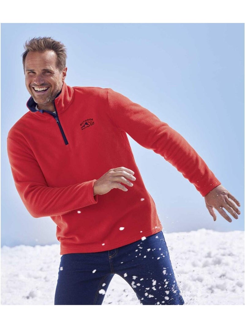 Lot de 4 Pulls en Micropolaire Outdoor  - ATLAS FOR MEN Bleu Rouge Gris - Kiabi