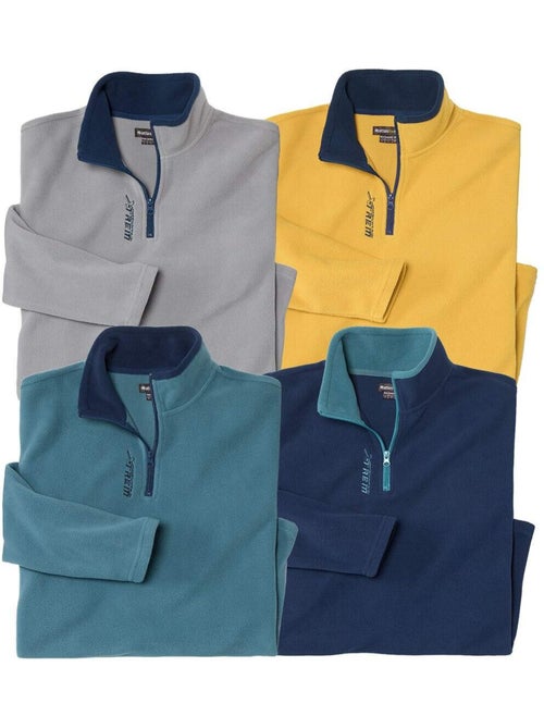 Lot de 4 pulls micropolaires sport mountain - atlas for men - Kiabi Lot de 4 pulls micropolaires sport mountain - atlas for men - Kiabi