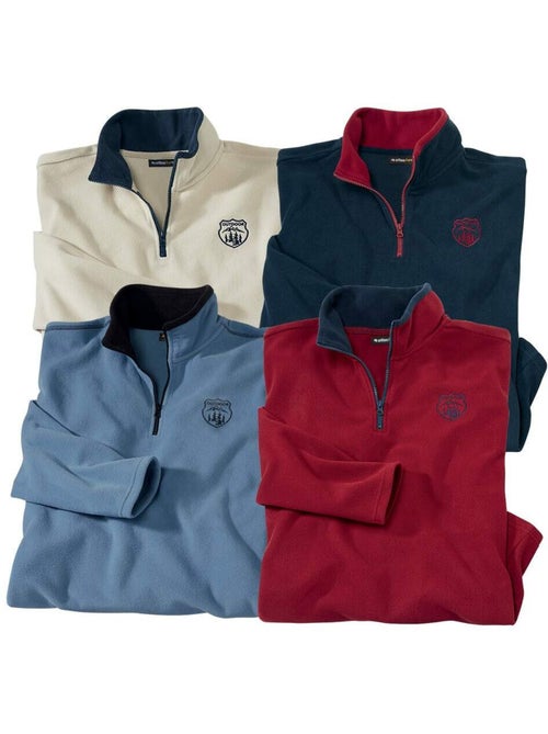 Lot de 4 pulls polaire outdoor  - atlas for men - Kiabi