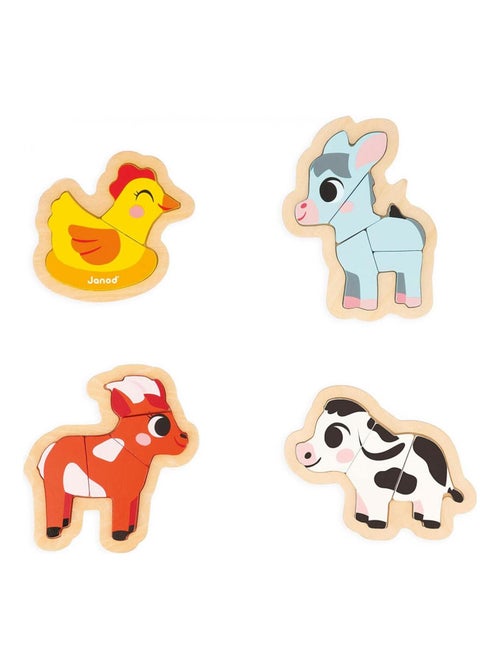 Lot de 4 puzzles évolutifs Ferme (14 pièces) - Kiabi