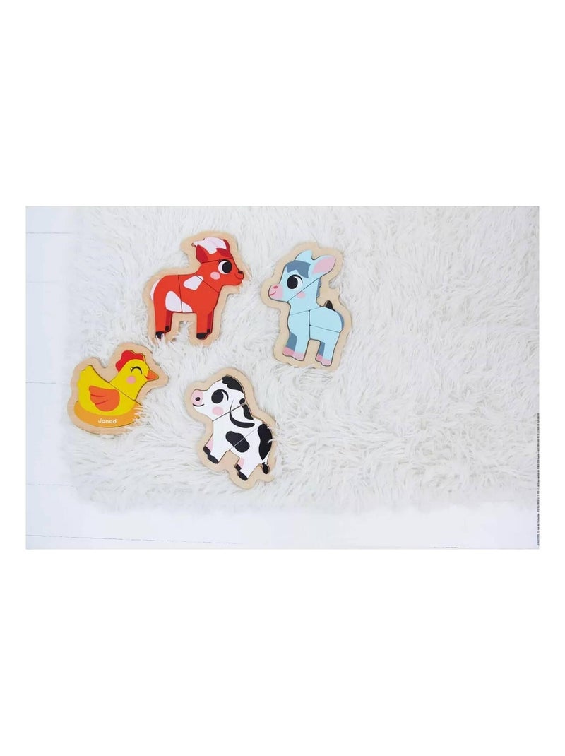 Lot de 4 puzzles évolutifs Ferme (14 pièces) N/A - Kiabi