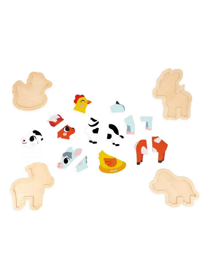 Lot de 4 puzzles évolutifs Ferme (14 pièces) N/A - Kiabi