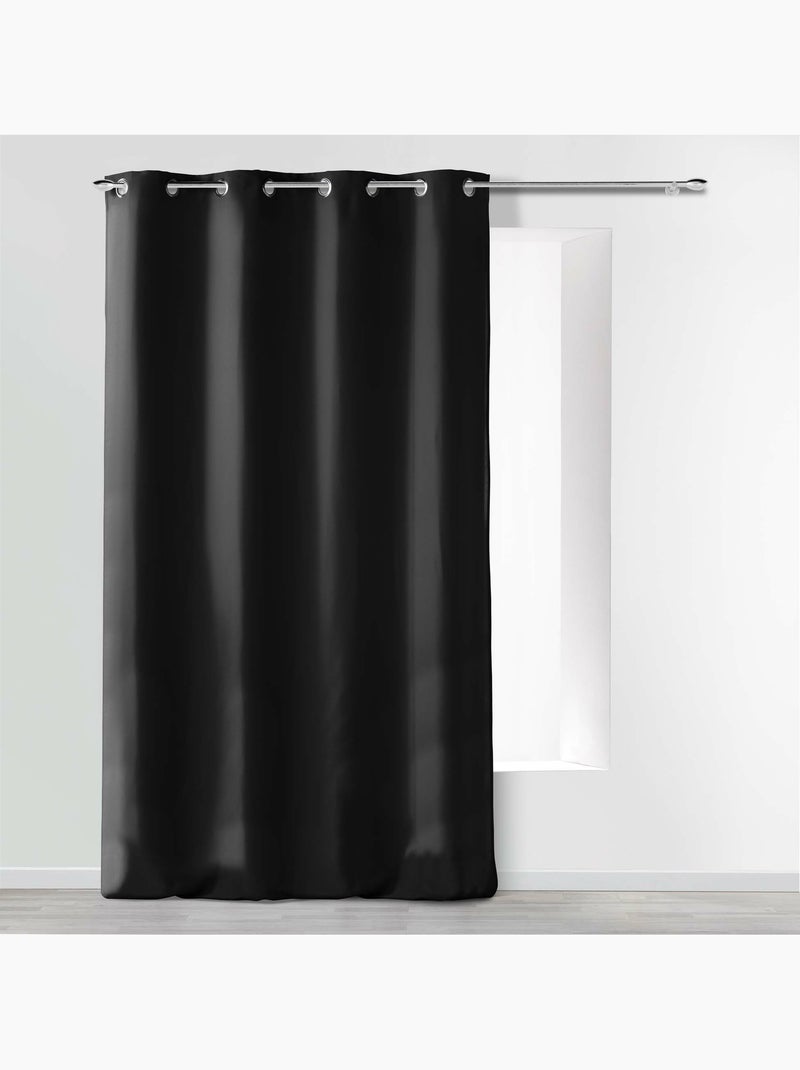 Lot de 4 Rideaux à Œillets - Microfibre Légère - Absolu Noir - Kiabi