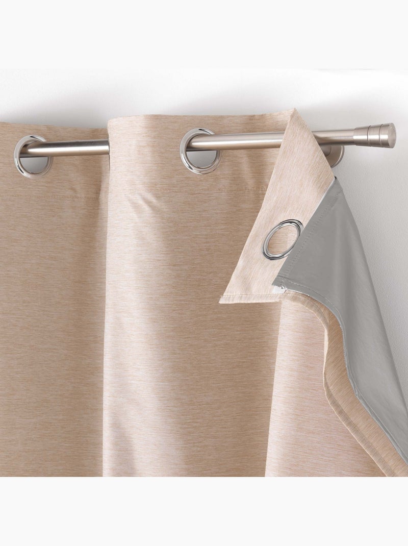 Lot de 4 Rideaux à Oeillets avec Doublure Amovible Coverline, Thermiques & 100% Occultant Beige - Kiabi