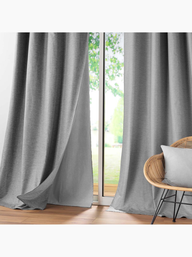 Lot de 4 Rideaux à Oeillets avec Doublure Amovible Coverline, Thermiques & 100% Occultant gris anthracite - Kiabi