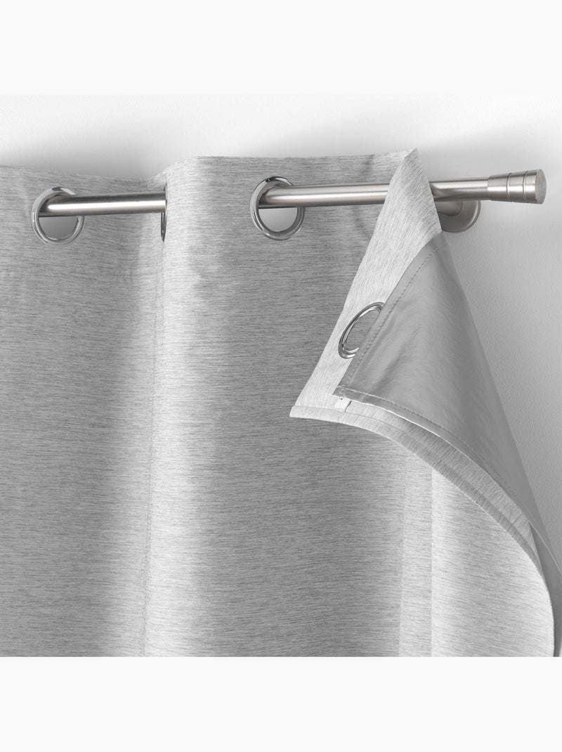 Lot de 4 Rideaux à Oeillets avec Doublure Amovible Coverline, Thermiques & 100% Occultant Gris - Kiabi