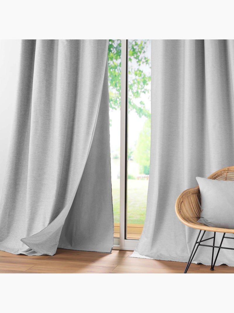 Lot de 4 Rideaux à Oeillets avec Doublure Amovible Coverline, Thermiques & 100% Occultant Gris - Kiabi