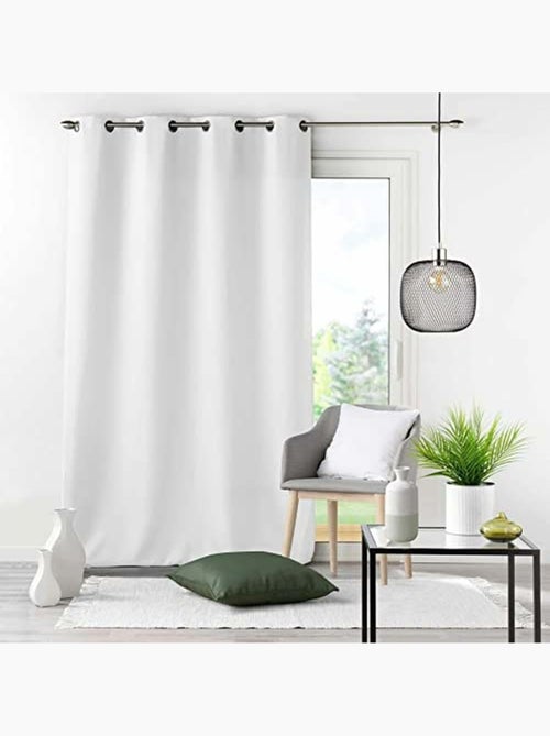 Lot de 4 Rideaux à Oeillets – Polyester Uni Essentiel - Kiabi