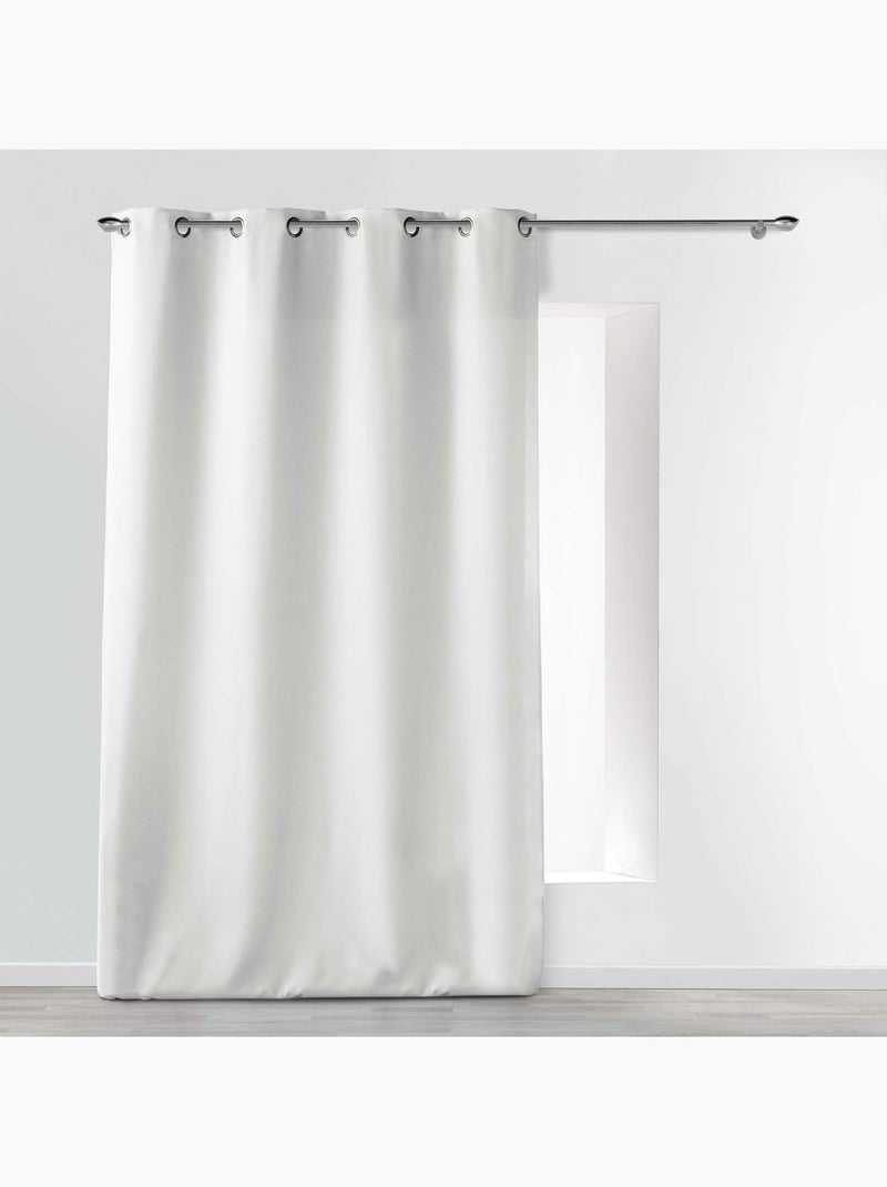 Lot de 4 Rideaux à Oeillets – Polyester Uni Essentiel Blanc - Kiabi