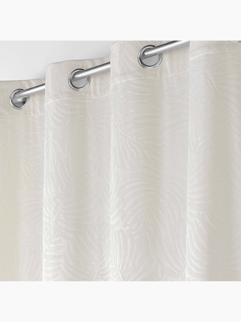 Lot de 4 Rideaux Occultants à Œillets - Velours relief Beige naturel - Kiabi