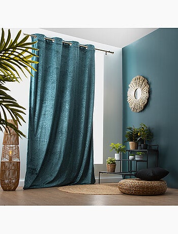 Lot de 4 Rideaux Occultants à Œillets - Velours relief