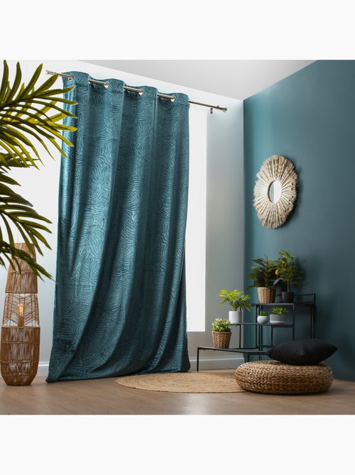 Lot de 4 Rideaux Occultants à Œillets - Velours relief - Kiabi