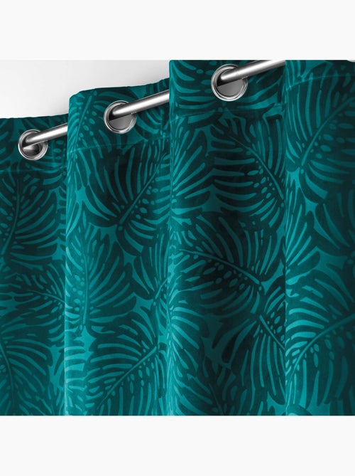 Lot de 4 Rideaux Occultants à Œillets - Velours relief - Kiabi