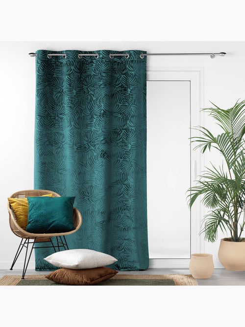 Lot de 4 Rideaux Occultants à Œillets - Velours relief - Kiabi