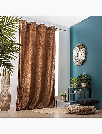 Lot de 4 Rideaux Occultants à Œillets - Velours relief