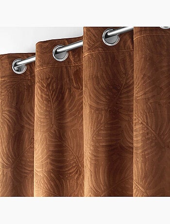 Lot de 4 Rideaux Occultants à Œillets - Velours relief