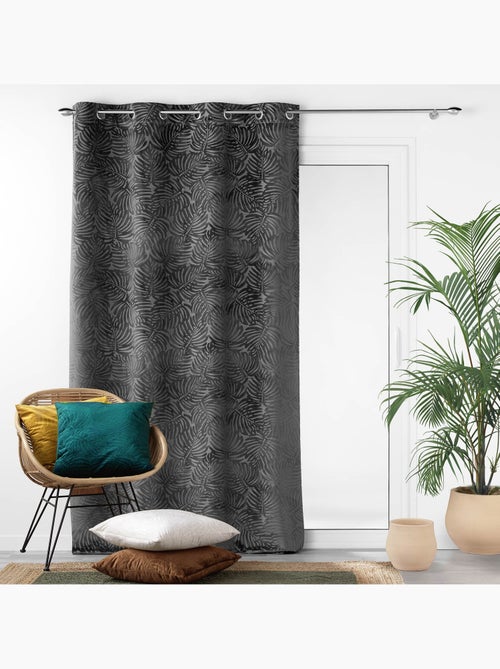 Lot de 4 Rideaux Occultants à Œillets - Velours relief - Kiabi