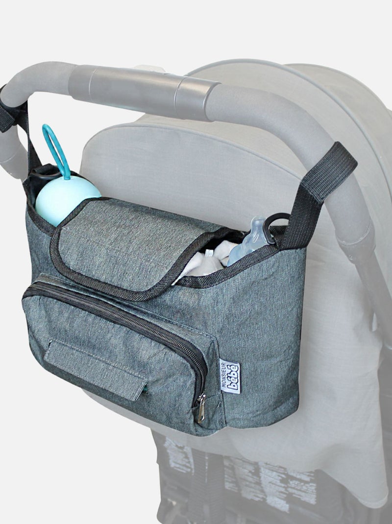 Lot de 4 sacs à langer, de rangement pour poussette - Monsieur Bébé Gris - Kiabi