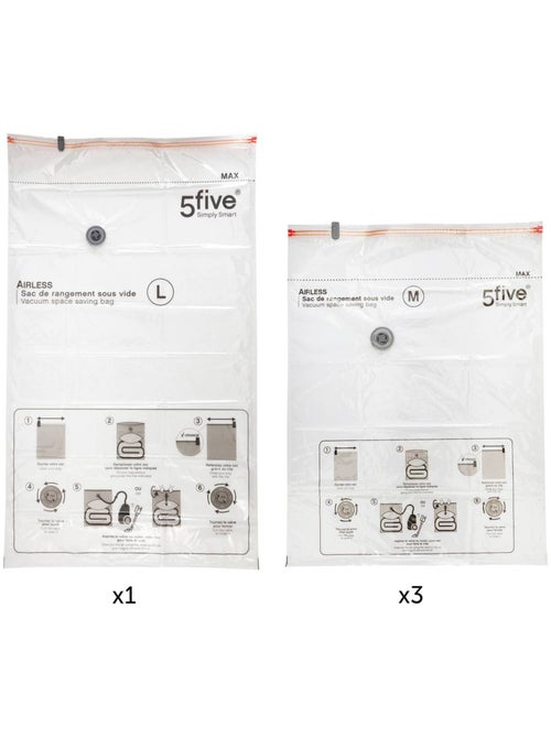 Lot de 4 sacs compresseurs lairless - Kiabi