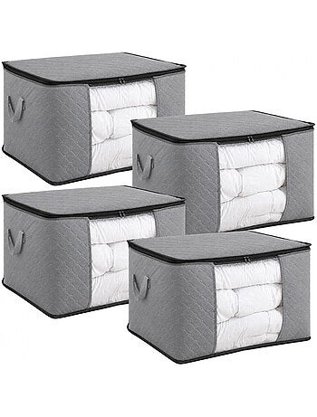 Lot de 4 sacs de rangement pliable pour vêtements, linge de maison avec poignées - vivezen
