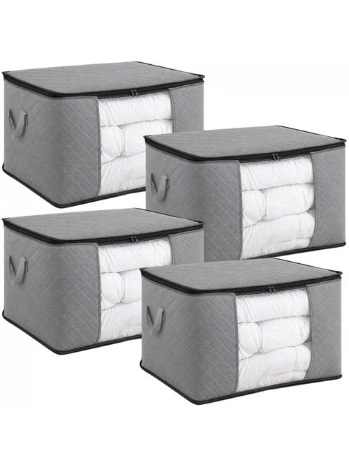 Lot de 4 sacs de rangement pliable pour vêtements, linge de maison avec poignées - vivezen - Kiabi Lot de 4 sacs de rangement pliable pour vêtements, linge de maison avec poignées - vivezen - Kiabi