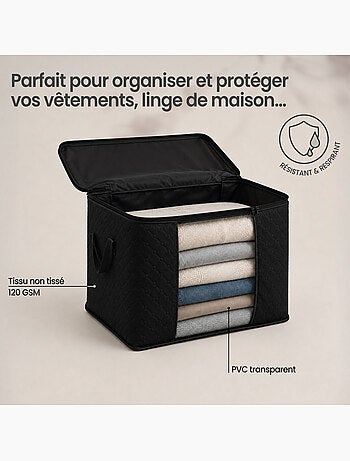 Lot de 4 sacs de rangement pliable pour vêtements, linge de maison avec poignées - vivezen