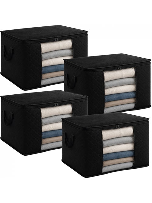 Lot de 4 sacs de rangement pliable pour vêtements, linge de maison avec poignées - vivezen - Kiabi Lot de 4 sacs de rangement pliable pour vêtements, linge de maison avec poignées - vivezen - Kiabi
