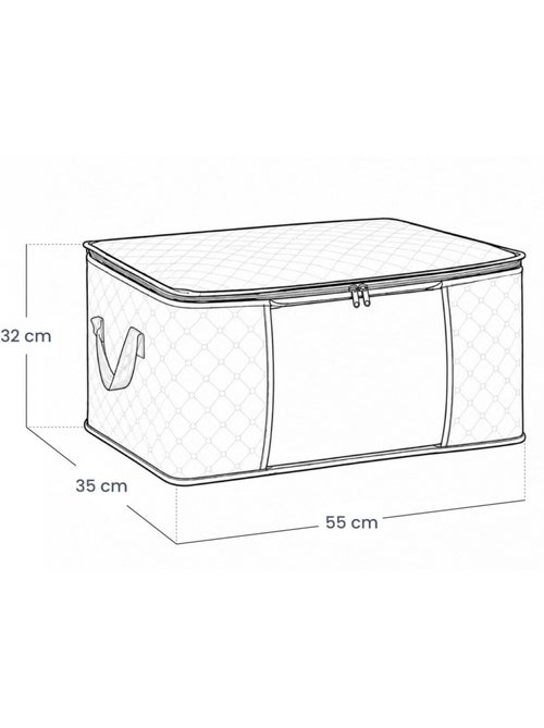 Lot de 4 sacs de rangement pliable pour vêtements, linge de maison avec poignées - vivezen - Kiabi Lot de 4 sacs de rangement pliable pour vêtements, linge de maison avec poignées - vivezen - Kiabi