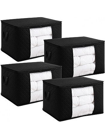 Lot de 4 sacs de rangement pliable pour vêtements, linge de maison avec poignées - vivezen